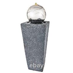 Tower Sphere Ball Water Feature Led Electric Water Fountain Garden Ornament