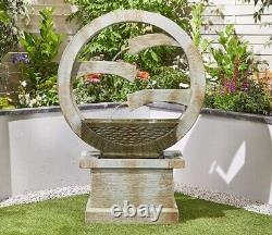 Tranquil Spills Water Feature Circular Garden Fountain Modern Contemporary