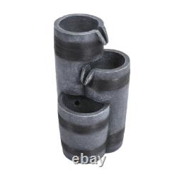 Tri-Barrel Cascading Water Fountain Solar Powered Water Feature Garden Cascade
