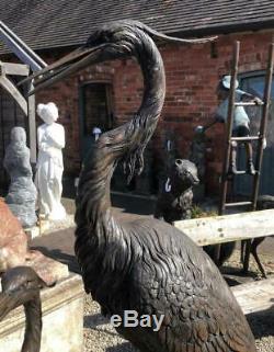 Two Herons / Storks / Cranes 170cm Bronze Fountain Water Garden Feature