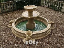 Two Tier Cast Stone Water Feature Garden Fountain