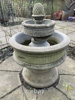Two Tiered Stone Garden Water Fountain