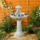Umbrella Solar Powered Fountain Stone Effect Garden Bird Bath Water Feature