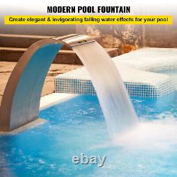 VEVOR 11.8 Swimming Pool Waterfall Fountain Stainless Steel 304 Silver Pool