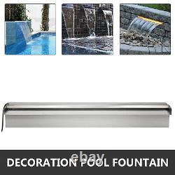 VEVOR 600mm Stainless Steel Waterfall Pool Fountain Water Blade With LED Strip