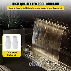 VEVOR 60cm Waterfall Blade Pool Fountain Waterfall Spillway Cascade With LED Strip