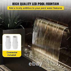 VEVOR Waterfall Pool Fountain Rectangular & LED Strip Light 23.6 / 60CM