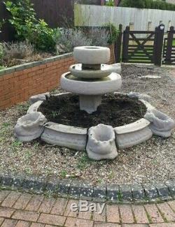 Very Large 3-Tier Garden Fountain Water Feature Very Nice! Includes Mains Pump