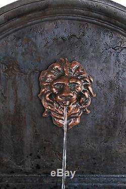 Villarreal Trough Wall Fountain Lion Head Water Feature Cascade Garden Outdoor