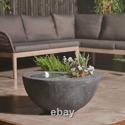 VonHaus Dual Water Feature & Planter Indoor/Outdoor LED Light Garden Fountain