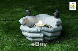 WARM HANDS Small Garden Indoor Water Feature Fountain Stone LED Self-Contained