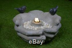 WARM HANDS Small Garden Indoor Water Feature Fountain Stone LED Self-Contained