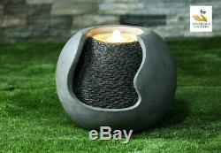 WATERFALL Small Garden Indoor Water Feature Fountain Stone LED Self-Contained