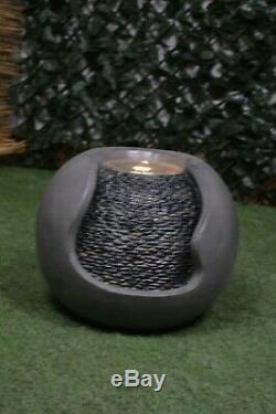 WATERFALL Small Garden Indoor Water Feature Fountain Stone LED Self-Contained