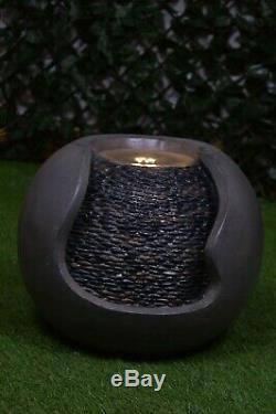 WATERFALL Small Garden Indoor Water Feature Fountain Stone LED Self-Contained