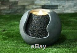 WATERFALL Small Garden Indoor Water Feature Fountain Stone LED Self-Contained