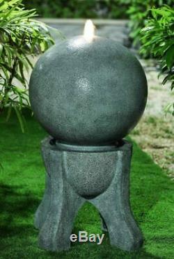 WESTMINSTER Garden Water Feature Fountain Stone Finish LED Light Self-Contained