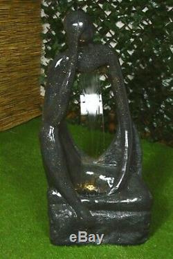 WHAT NOW Water Feature Fountain Home Garden Statue Stone Granite Self Contained