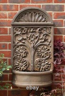 Wall Fountain Water Feature Ornate Design Tap Spout Arbury Rust Effect 72cm