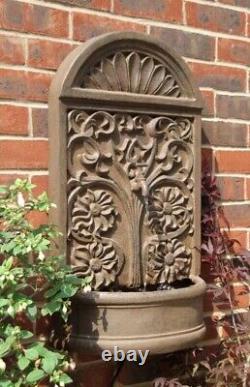 Wall Fountain Water Feature Ornate Design Tap Spout Arbury Rust Effect 72cm