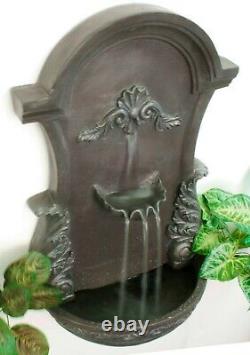Wall Mounted Water Feature Drinking Fountain Trough Cascade Classic Stone Garden