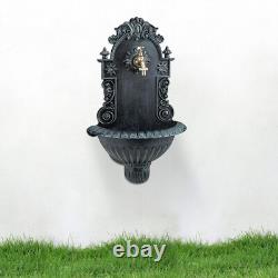 Wall Water Fountain, Antique-Style Nostalgia Garden Patio Faucet Hanging Basin
