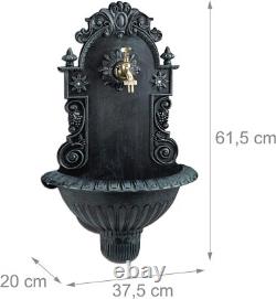 Wall Water Fountain, Antique-Style Nostalgia Garden Patio Faucet Hanging Basin