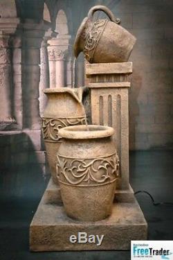 Water Feature Fountain Athena Pots, High 107cm, Garden, Outdoor LED