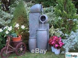 Water Feature Fountain Persia Pots, High 112cm, Garden, Outdoor LED
