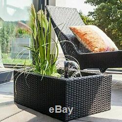 Water Feature Fountain Rattan Surround Garden Outdoor Pond Self Contained Unit