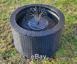 Water Feature Fountain Solar LED Lights Patio Garden Pond Decking Rattan