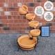 Water Feature Fountain Solar Powered Outdoor Garden Cascade Tiered Patio Bowls
