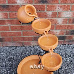 Water Feature Fountain Solar Powered Outdoor Garden Cascade Tiered Patio Bowls