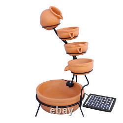 Water Feature Fountain Solar Powered Outdoor Garden Cascade Tiered Patio Bowls
