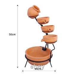 Water Feature Fountain Solar Powered Outdoor Garden Cascade Tiered Patio Bowls