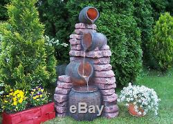 Water Feature Fountain Wall and Pots, High 120cm, Garden, Outdoor LED