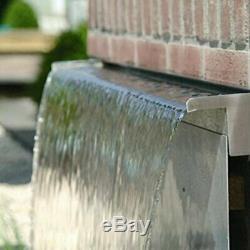 Water Feature Fountain Waterfall Flow 90 cm Stainless Steel Garden Outdoor Pond