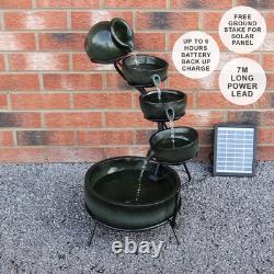 Water Feature Garden Fountain Solar Powered Outdoor Garden