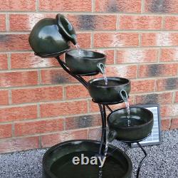 Water Feature Garden Fountain Solar Powered Outdoor Garden