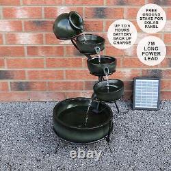 Water Feature Garden Fountain Solar Powered Outdoor Garden Cascade Ornament