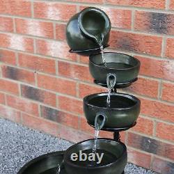 Water Feature Garden Fountain Solar Powered Outdoor Garden Cascade Ornament