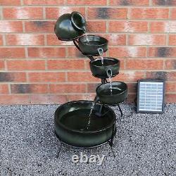 Water Feature Garden Fountain Solar Powered Outdoor Garden Cascade Ornament