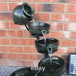 Water Feature Garden Fountain Solar Powered Outdoor Garden Cascade Ornament