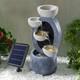 Water Feature Indoor Outdoor Led Fountain 4 Tier Bowl Oval Waterfall Garden Deco