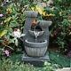 Water Feature Mains Powered 4 Tier Cascading Fountain Outdoor Garden Led Lights