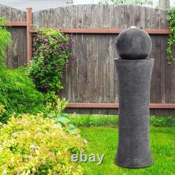 Water Feature Mains Powered Waterfall Fountain With LED Lights Outdoor Garden UK