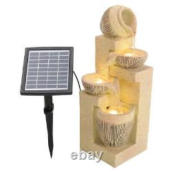 Water Feature Outdoor Fountain Rockery Decoration Solar Powered Garden Ornament