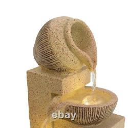 Water Feature Outdoor Fountain Rockery Decoration Solar Powered Garden Ornament