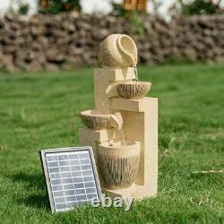 Water Feature Outdoor Fountain Rockery Decoration Solar Powered Garden Ornament