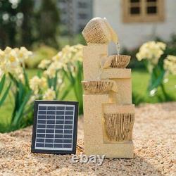 Water Feature Outdoor Fountain Rockery Decoration Solar Powered Garden Ornament